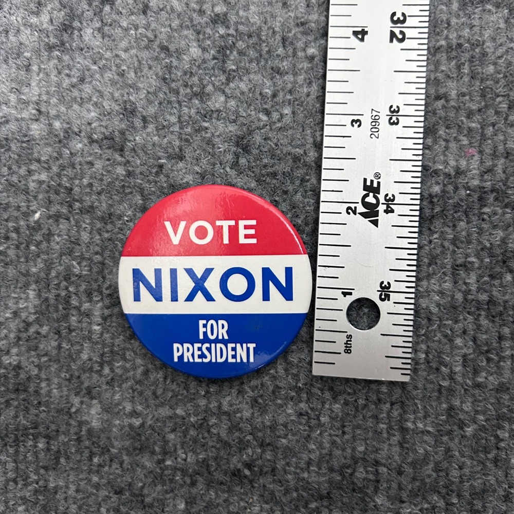 Vintage Vote Nixon For President Campaign Button Red White Blue Polit  Pin 1.5in